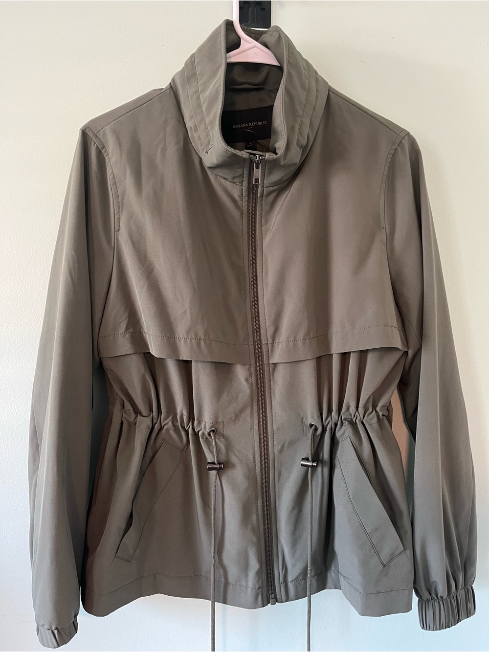 Banana Republic Olive Green Utility Jacket with Drawstring Waist